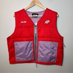 Nelk Boys Full Send Vest Men’s Medium Red Technical Full Zip Sleeveless Pockets